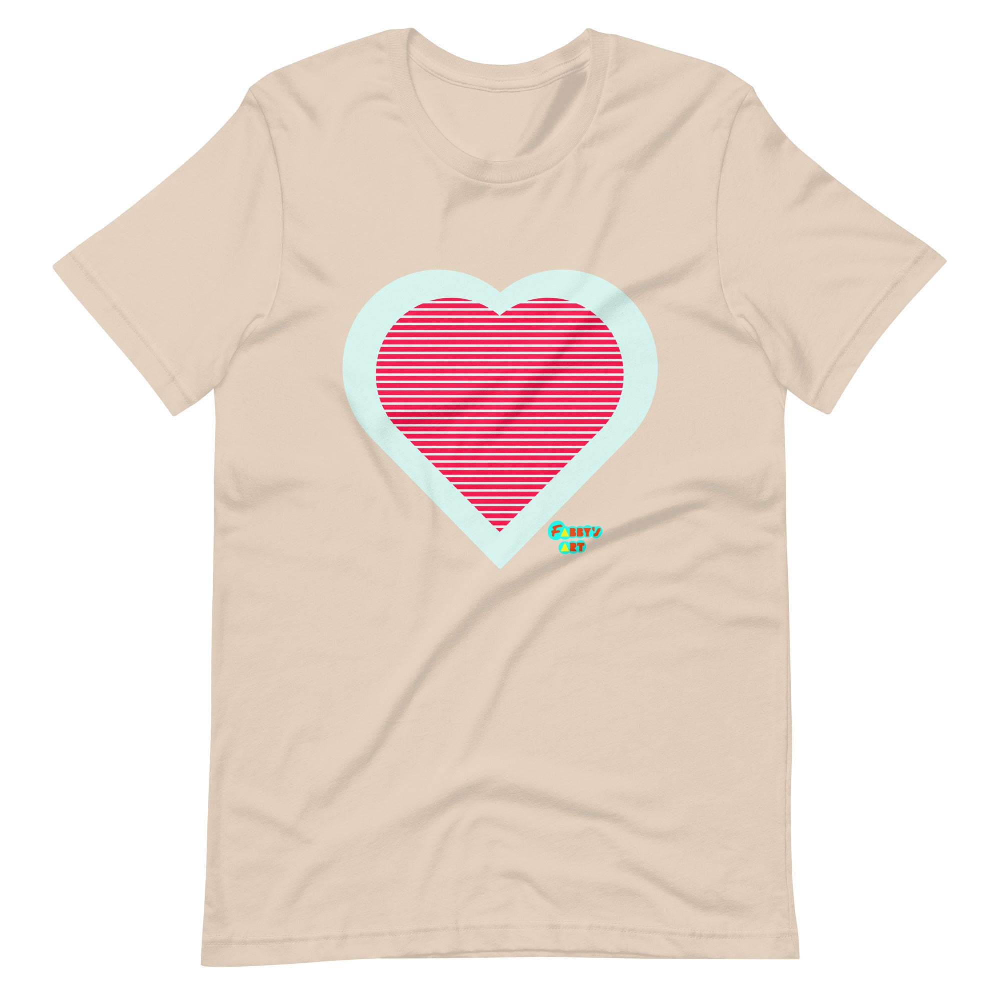 Red heart stripes Unisex t-shirt