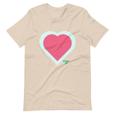 Red heart stripes Unisex t-shirt