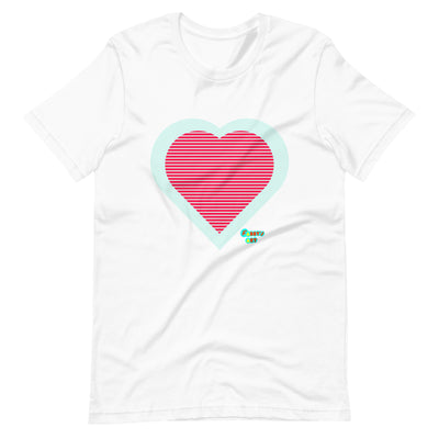 Red heart stripes Unisex t-shirt