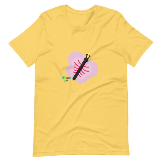 Pink butterfly Unisex t-shirt